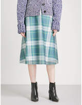 Burberry Tartan-panel high-rise PVC skirt