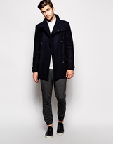 Thumbnail for your product : ASOS Wool Jacket With Funnel Neck In Navy