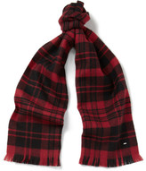 Thumbnail for your product : Saint Laurent Tartan Woven-Wool Scarf
