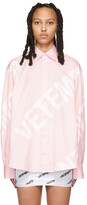 Thumbnail for your product : Vetements Pink Giant Logo Shirt