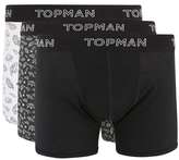 Thumbnail for your product : Topman Black Space Doodle Print Trunks 3 Pack