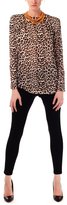Thumbnail for your product : Carven Leopard Crinkled Satin Top