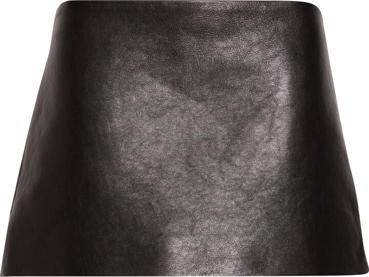 KHAITE Jett Leather Miniskirt