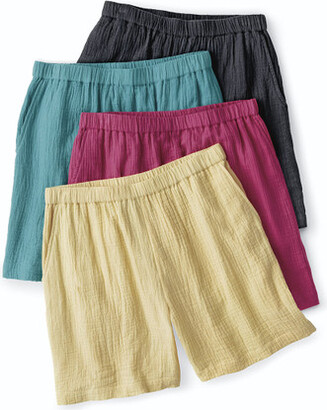 Coldwater Creek Women's Summer Breeze Gauze Shorts - Cerulean - Medium