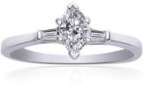 Thumbnail for your product : 18K White Gold 0.55 Ct Marquise and Brilliant Cut Diamond Engagement Ring Size 9