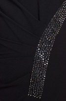 Thumbnail for your product : Halston Embellished Drape Back Crepe Gown
