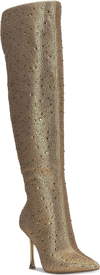 INC International Concepts I. N.C. International Concepts Saveria Women's Gold Over The Knee Boots LION213