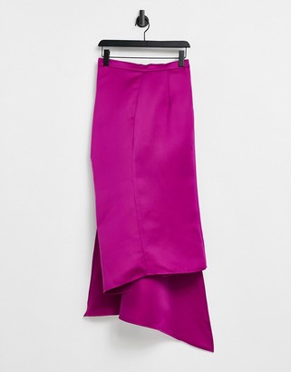 Virgos Lounge VL The Label wrap asymmetric midi skirt in hot pink