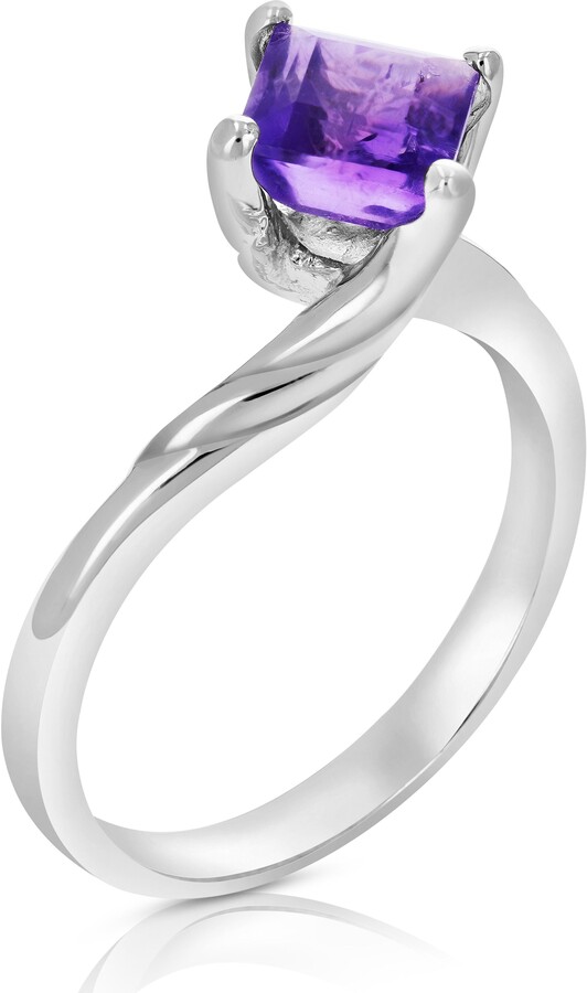 Amethyst Ring " Lavendel " 925er Sterlingsilber rho mit einem Zirkonia 