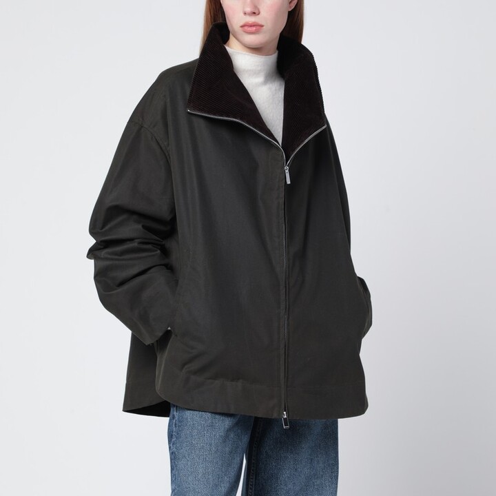 Totême Forest green zip-up country jacket