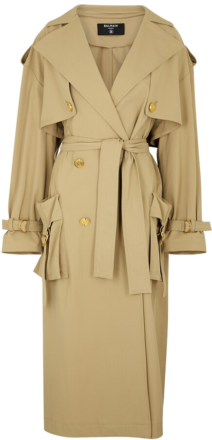 Double Breasted Gabardine Trench Coat | Shop the world's largest 