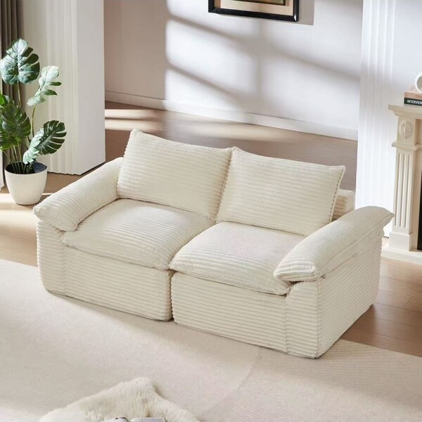 Moda Furnishings ModaFurnishingsModernCorduroyCloudTwo-SeaterSofa–ultimatecomfortandstylishversatility.