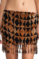 Thumbnail for your product : Indah Bronte Smock Fringe Mini Skirt