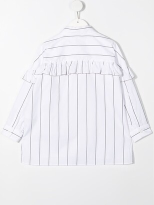 BRUNELLO CUCINELLI KIDS Striped Ruffle Shirt