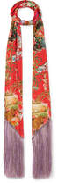 Thumbnail for your product : Etro Fringed Printed Silk-satin Scarf