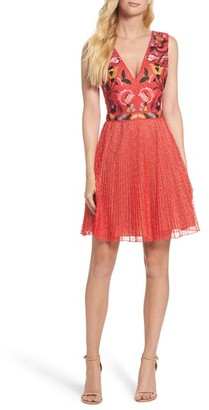 French Connection Women's Lace Fit & Flare Dress