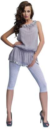 Ossa Fashion Women Cropped 3/4 Cotton Classic Leggings Basic Plain Capri Pants