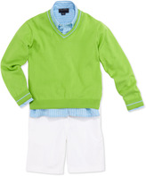 Thumbnail for your product : Oscar de la Renta Boys' Brushed Poplin Shorts, White, 2Y-10Y