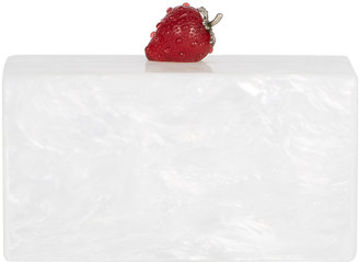Edie Parker Jean Marbled Acrylic Strawberry Clutch Bag