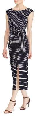 Lauren Ralph Lauren Striped Jersey Midi Dress