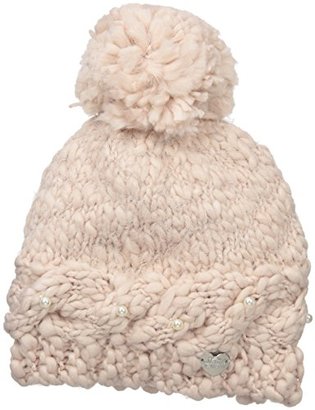 Betsey Johnson Women's One Size Pearly Girl Beanie with Pom