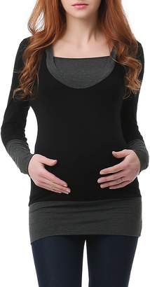 Kimi and Kai Willow Hooded Maternity Top