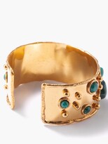 Thumbnail for your product : Sylvia Toledano Malachite Cuff Bracelet - Green Gold