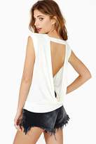 Thumbnail for your product : Nasty Gal Alexa Drape Top - Ivory