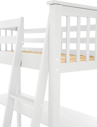 Very Novara High Sleeper With Desk - White - Bed Frame With Standard Mattress