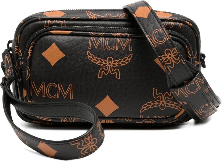 MCM Visetos Studded 2way Handbag Black MWE 9SPA43 BK001 Leather