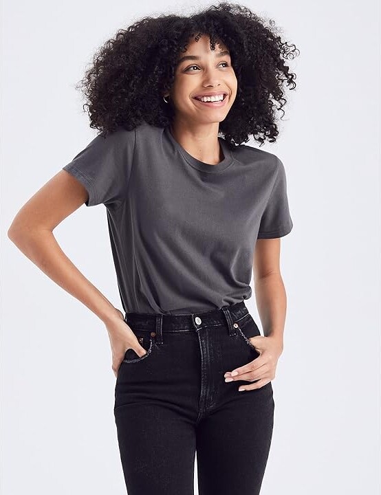Abercrombie & Fitch Short-Sleeve Relaxed Tee (Black) Women's Clothing -  ShopStyle T-shirts