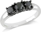 Thumbnail for your product : Ice 1 CT Black Diamond TW 10K White Gold Three Stone Ring