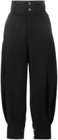 Chloé - pantalon ample à taille haute - women - coton/laine vierge - 34