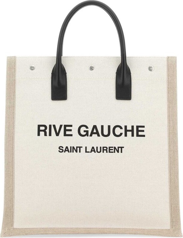 Saint Laurent Men's North/South Rive Gauche Canvas Tote Bag