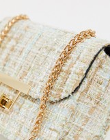 Thumbnail for your product : My Accessories London Exclusive boucle cross body bag with chain strap in pink