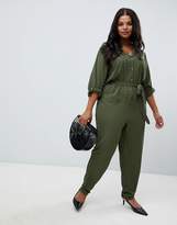 Thumbnail for your product : New Look Plus Curve collar jumpsuit in khaki