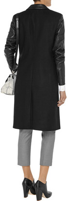 MICHAEL Michael Kors Leather And Wool-Blend Coat