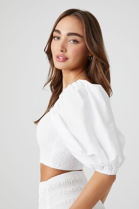 forever 21 smocked crop top