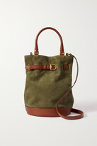 Thumbnail for your product : Giuliva Heritage Collection Suede And Leather Bucket Bag - Dark green - One size