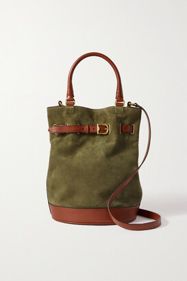 Giuliva Heritage Collection Suede And Leather Bucket Bag - Dark green - One size