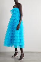 Thumbnail for your product : Molly Goddard Anton Strapless Ruffled Tulle Midi Dress