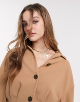 Thumbnail for your product : NA-KD co-ord button up jacket in beige
