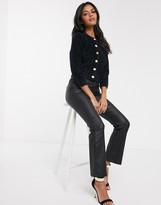 Thumbnail for your product : Fashion Union fluffy knit cardigan with shell buttons