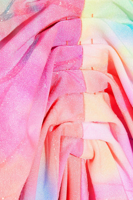 Sies Marjan Nara Ruched Glittered Tie-dyed Stretch-jersey Midi Turtleneck Dress