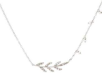 Meira T 14K Diamond & Pearl Leaf Pendant Necklace