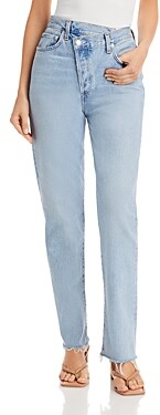 AGOLDE Criss Cross High Rise Straight Leg Jeans in Dimension