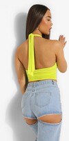 Thumbnail for your product : boohoo Slinky Cut Out Halter Top