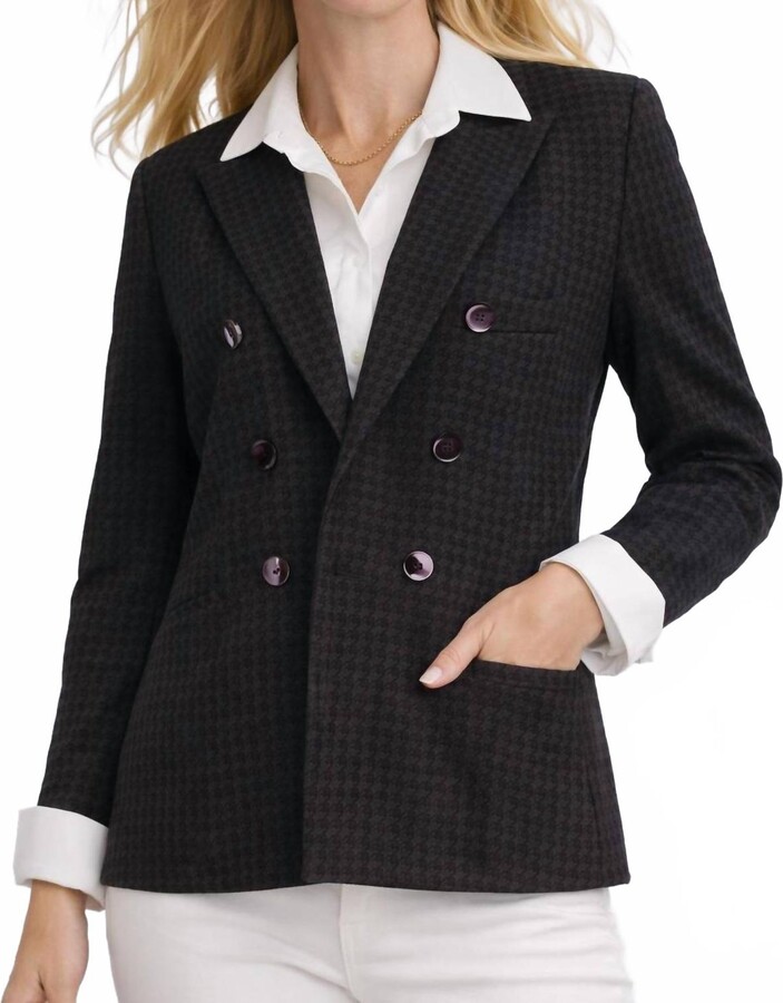 J'Envie/Eli Classic Houndstooth Jacket In Black