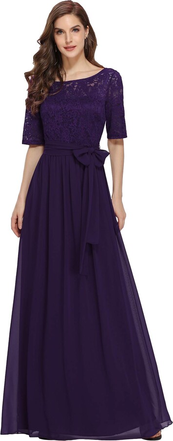 dark purple dress with sleeves
