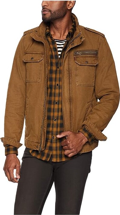 Levi's Two-Pocket Military Jacket with Polytwill Lining (Worker Brown) Men's  Coat - ShopStyle